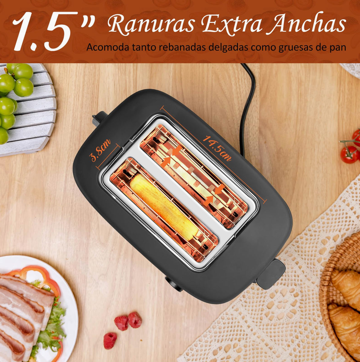 Tostadora con 2 Ranuras y 6 Niveles